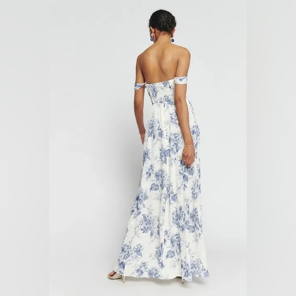 BHLDN REFORMATION Jayde Pale Blue Floral Maxi Dress Size 2 NWT - Picture 5 of 13